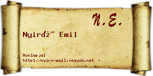 Nyirő Emil névjegykártya